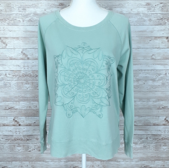 Style & Co. Tops - Style & Co Sweatshirt Mint Green Medallion J